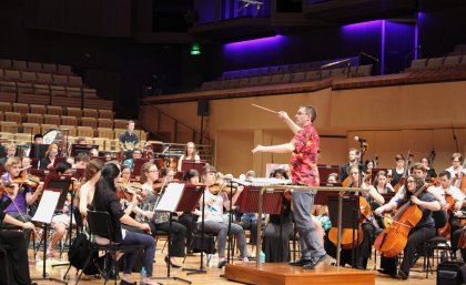 UQ’s Symphony Orchestra practising at QPAC.