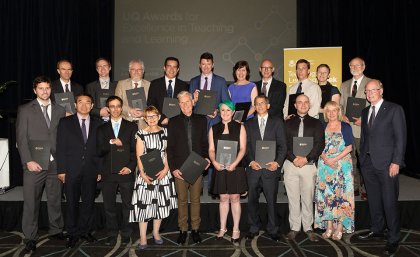 The 2015 Awards for Excellence in Teaching and Learning winners at Customs House.