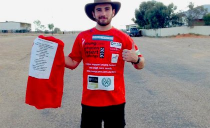 Zachary Fook in Birdsville, where the Simpsons Desert Challenge begins.