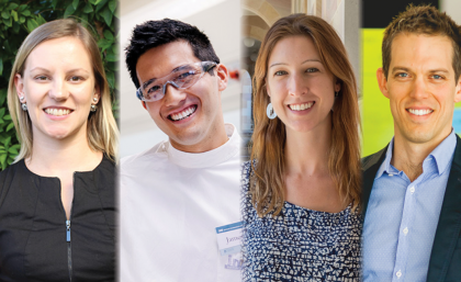 UQ's 2018 Fulbright Scholars - Dr Anna Urbanowicz, James Hill, Karri Neldner and Dr David Ireland 