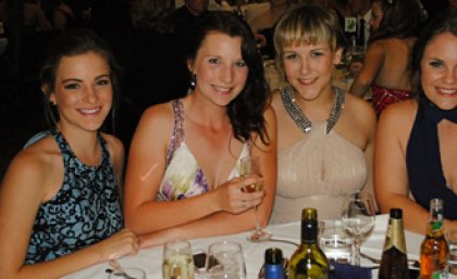 Tiffany Loudon, Nicala Shutt, Kitty Emerson and Laura Carman enjoy the annual UQ Gatton Student Association Ball.