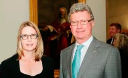 UQ Head of School and Dean of Law Professor Sarah Derrington with Chief Justice Paul de Jersey AC.