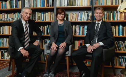 Professor Simon Haines,  CEO Ramsay Centre for Western Civilisation Professor Heather Zwicker, Executive Dean of Humanities and Social Sciences University of Queensland Professor Peter Hoj, Vice-Chancellor and President, University of Queensland