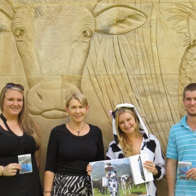 Rae Carter (3rd Place), Campus Director Janelle Zahmel, Jess Roberts (1st Place) and David Innes (2nd Place).