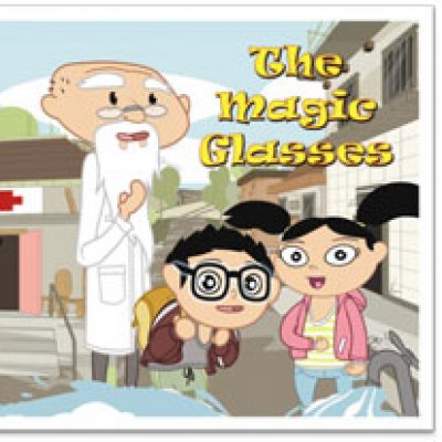 DVD cover of The Magic Glasses, which aims to improve child health in China and the Philippines