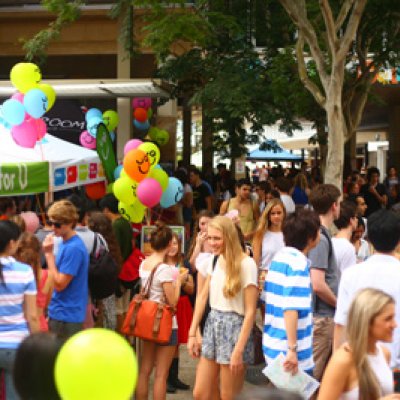 Students at last year's Market Day at the UQ St Lucia campus