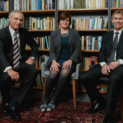 Professor Simon Haines,  CEO Ramsay Centre for Western Civilisation Professor Heather Zwicker, Executive Dean of Humanities and Social Sciences University of Queensland Professor Peter Hoj, Vice-Chancellor and President, University of Queensland