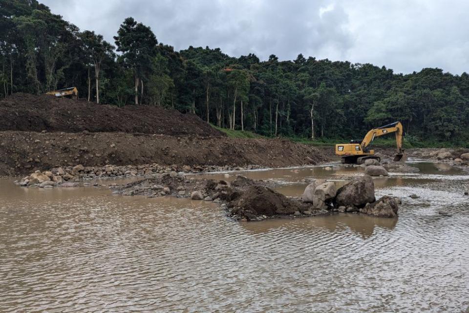 A gravel extraction project in Fiji. 