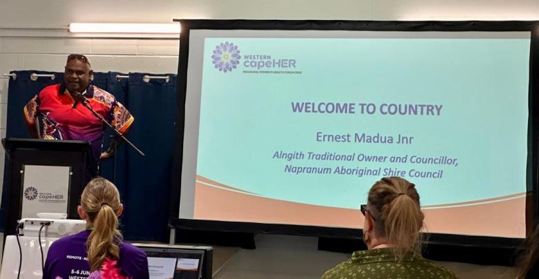 An opening address taking place at the Western CapeHER Women's Health Forum.