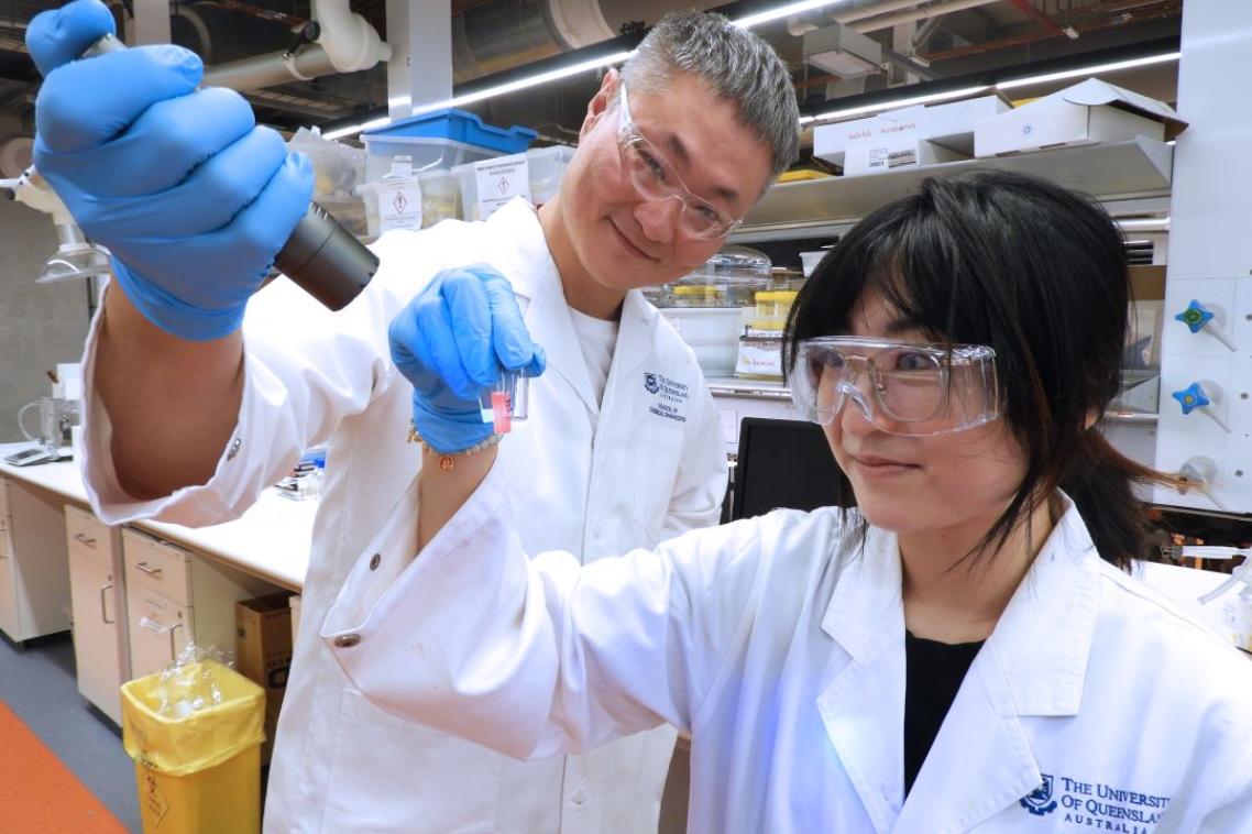 Researchers in a lab examining light emitting technology that will be used in prototype wearable x-rays