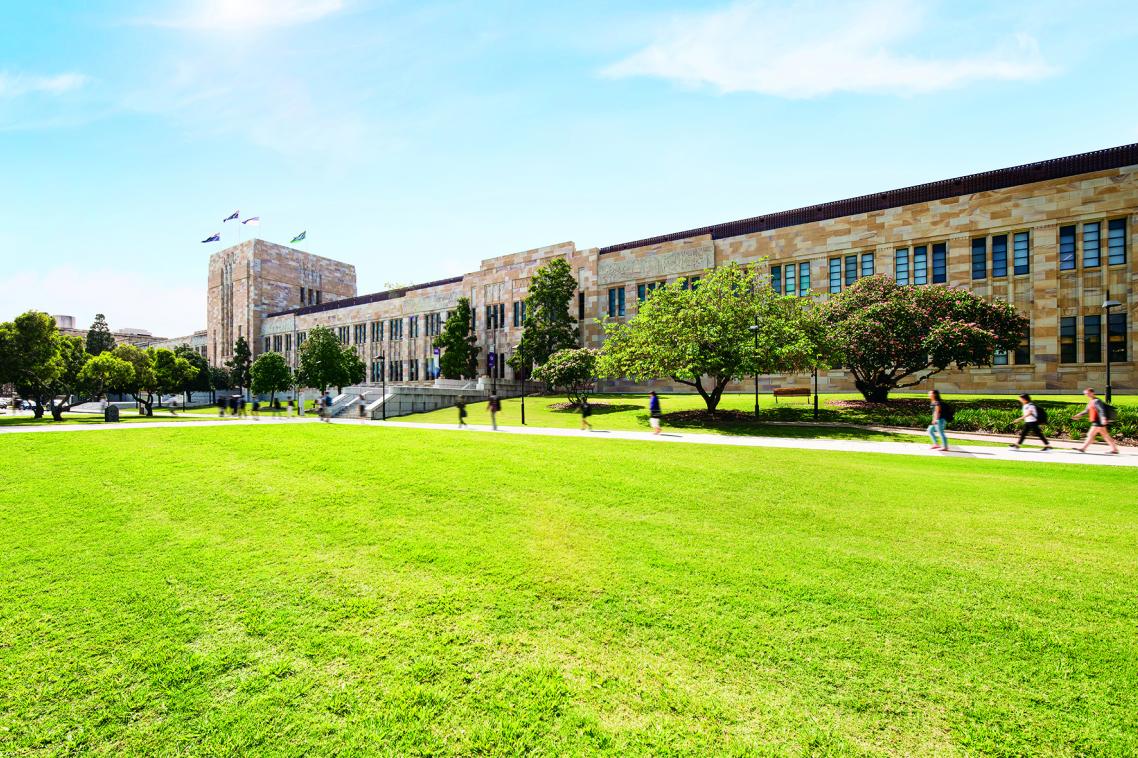 The centrepiece of the Great Court, the Forgan Smith building.