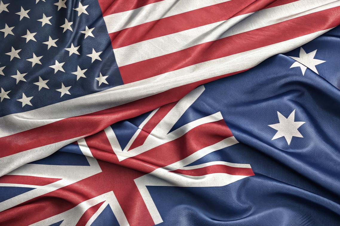 American and Australian flags.