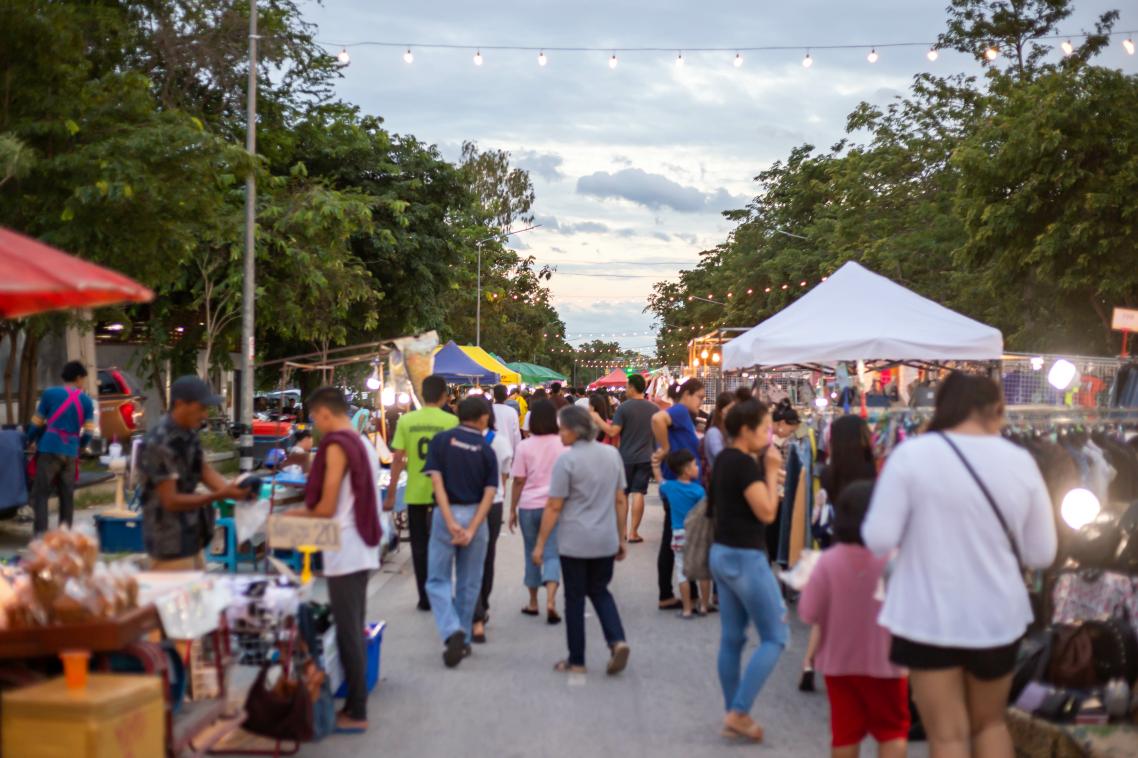 A suburban market scene
