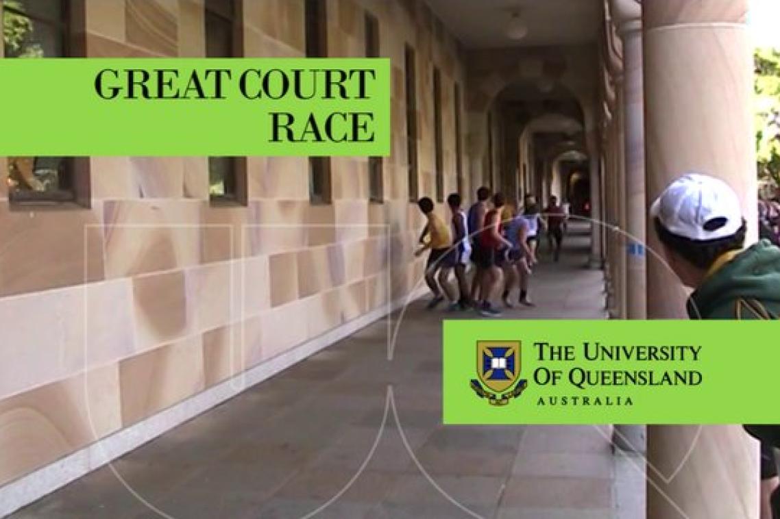 Students partaking in the Great Court Race.