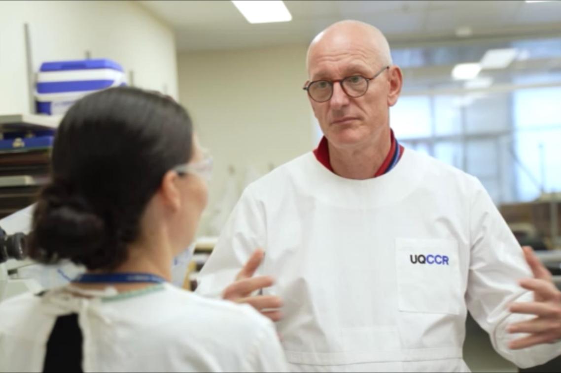 Dr Eva Baxter and Professor Andreas Obermair in their lab