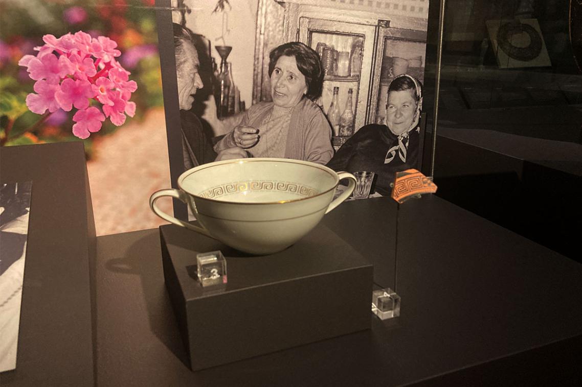 An intricate white soup bowl 