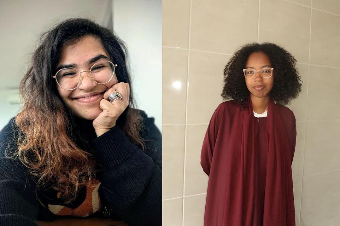 Two young women posing for the camera