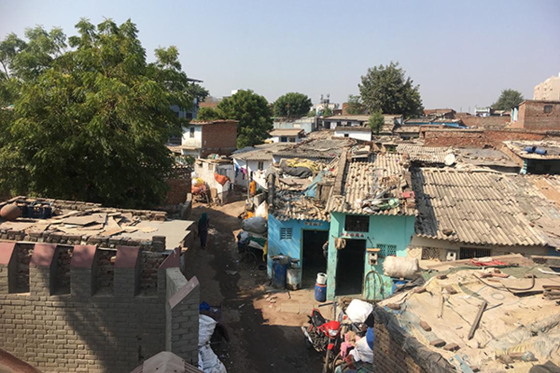 An informal settlement in India