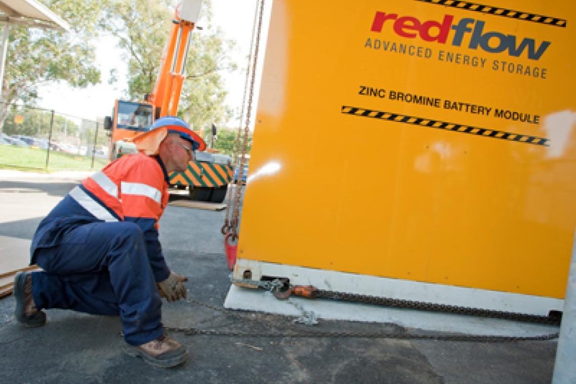 Brisbane company RedFlow delivers a prototype zinc-bromine battery-based energy storage system