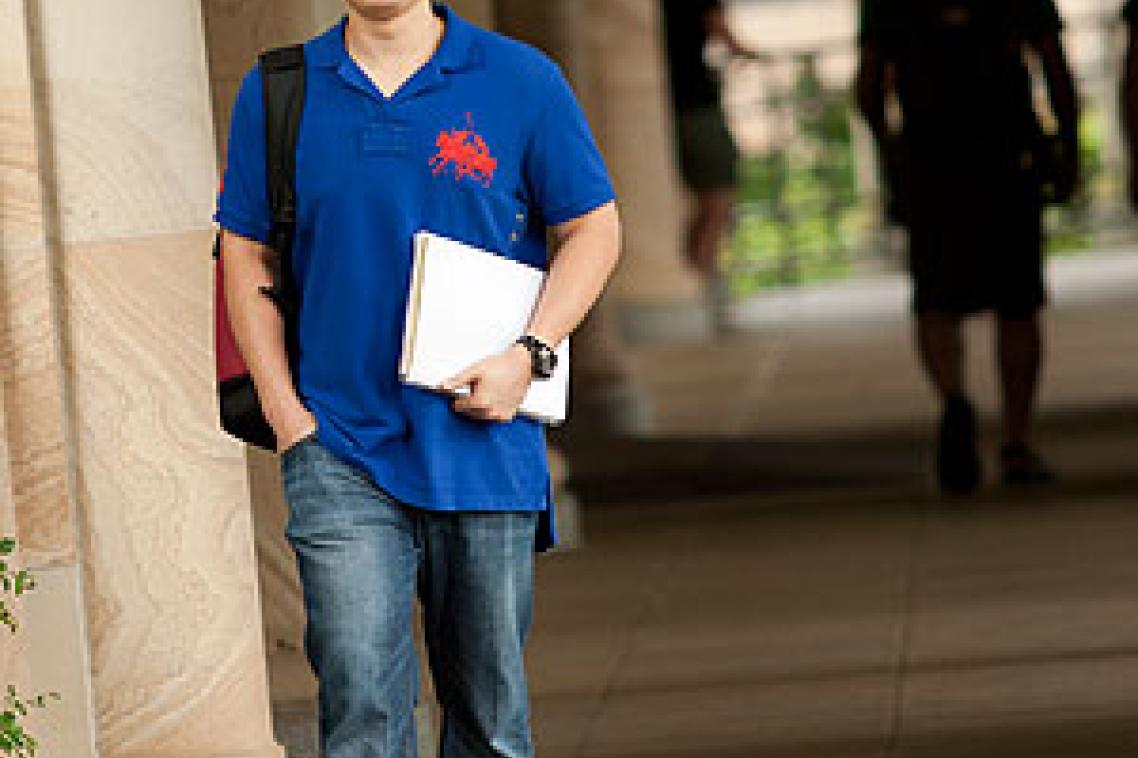 Lucas Goh in the Great Court at UQ St Lucia