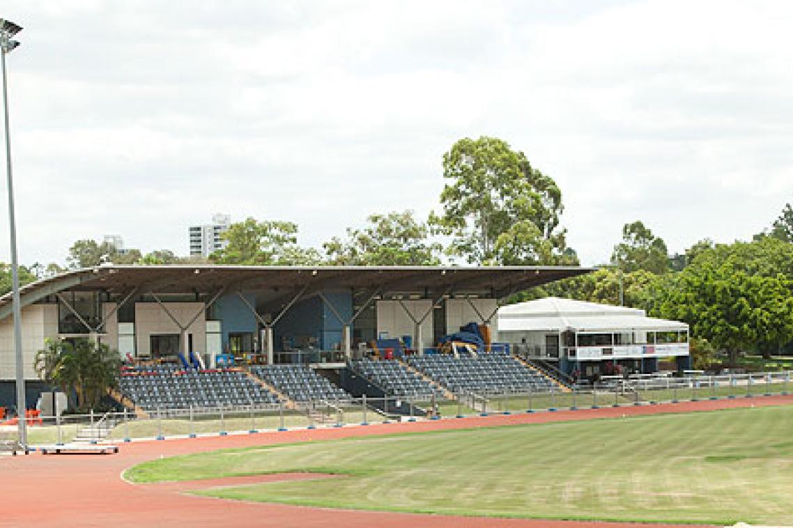 The UQ Athletics Centre photographed after the flood waters had subsided
