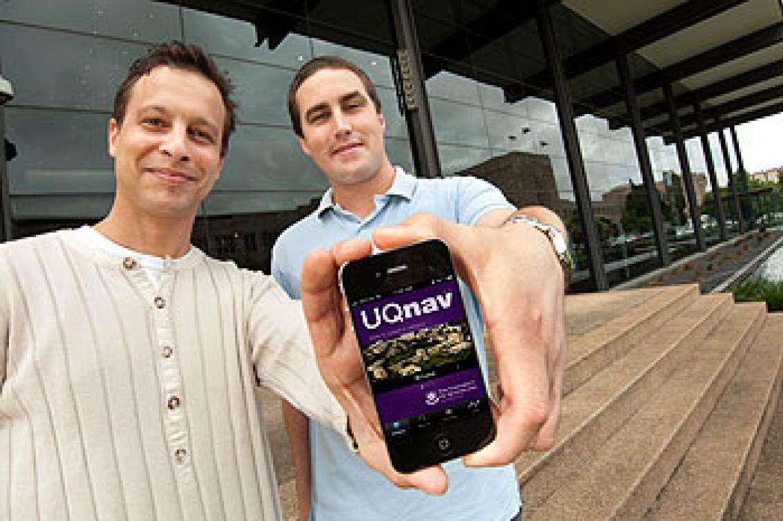 UQnav developers Aaron McDowall (left) and Kim Hunter