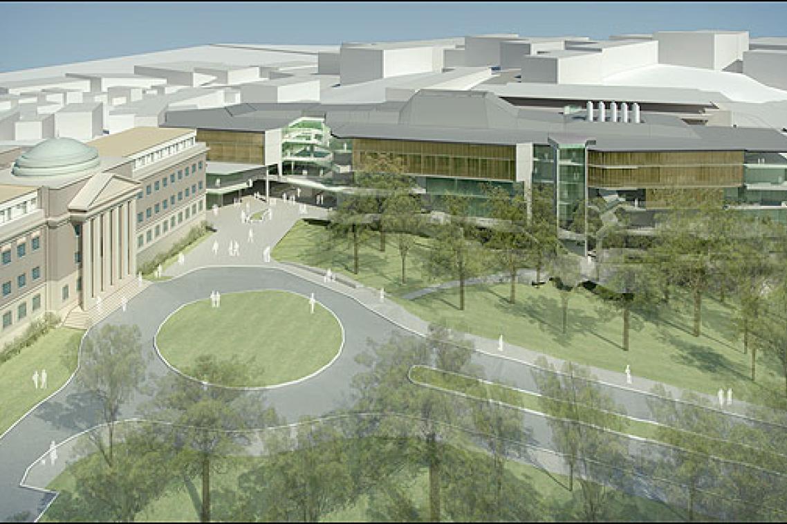 An artist's impression of the Oral Health Centre, which begins construction shortly at UQ's Herston campus. Image courtesy Cox Rayner Architects