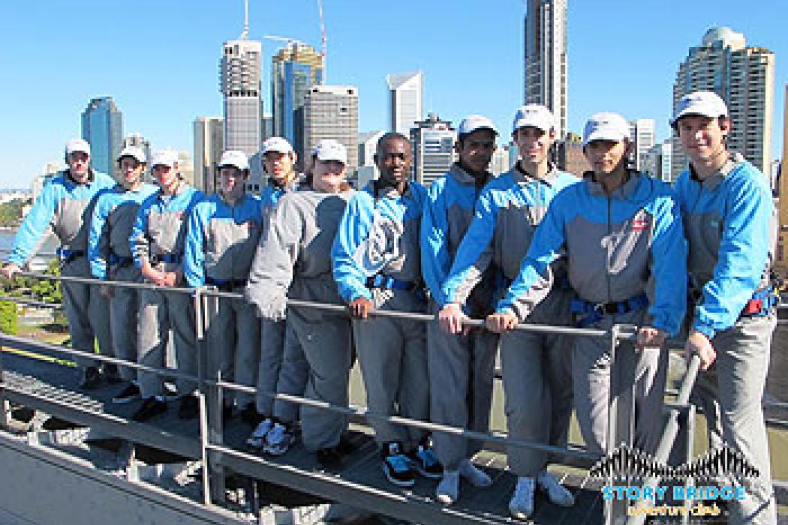 Participants in the Spark Engineering Camp on top of Brisbane's Story Bridge