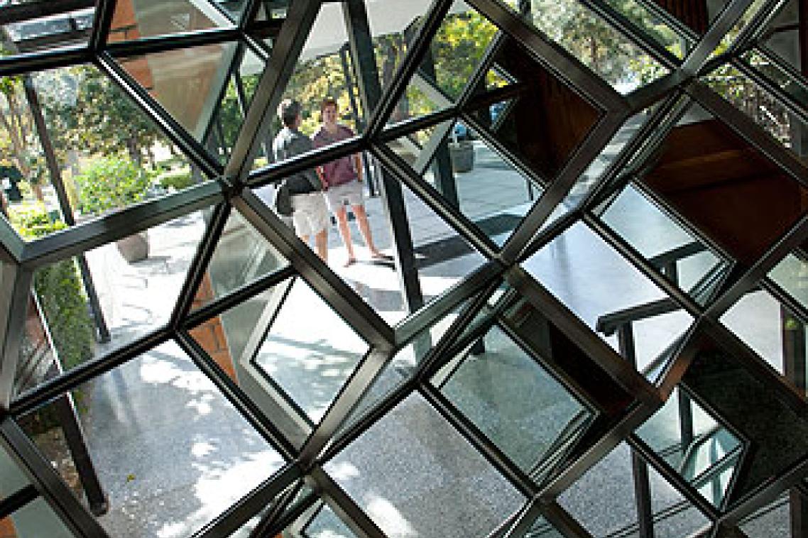 Detail of St Leo's College's new public artwork "Correlate" by Lincoln Austin