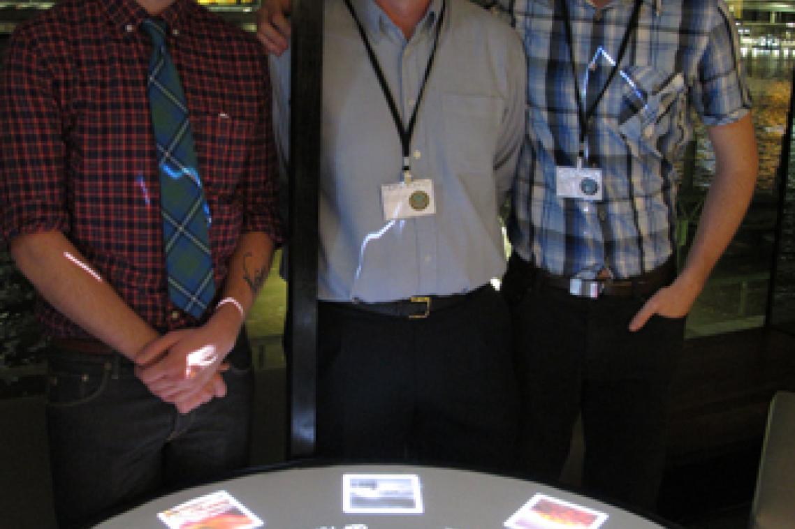 UQ Master of Interaction Design students, from left to right: Thomas Nelson, David Harper and Mike Brand
