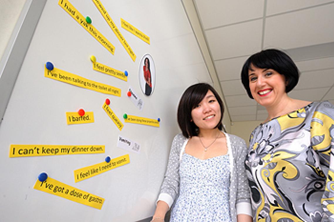 International pharmacy student Shirin Hui Tan with project team leader Jacqueline Bond