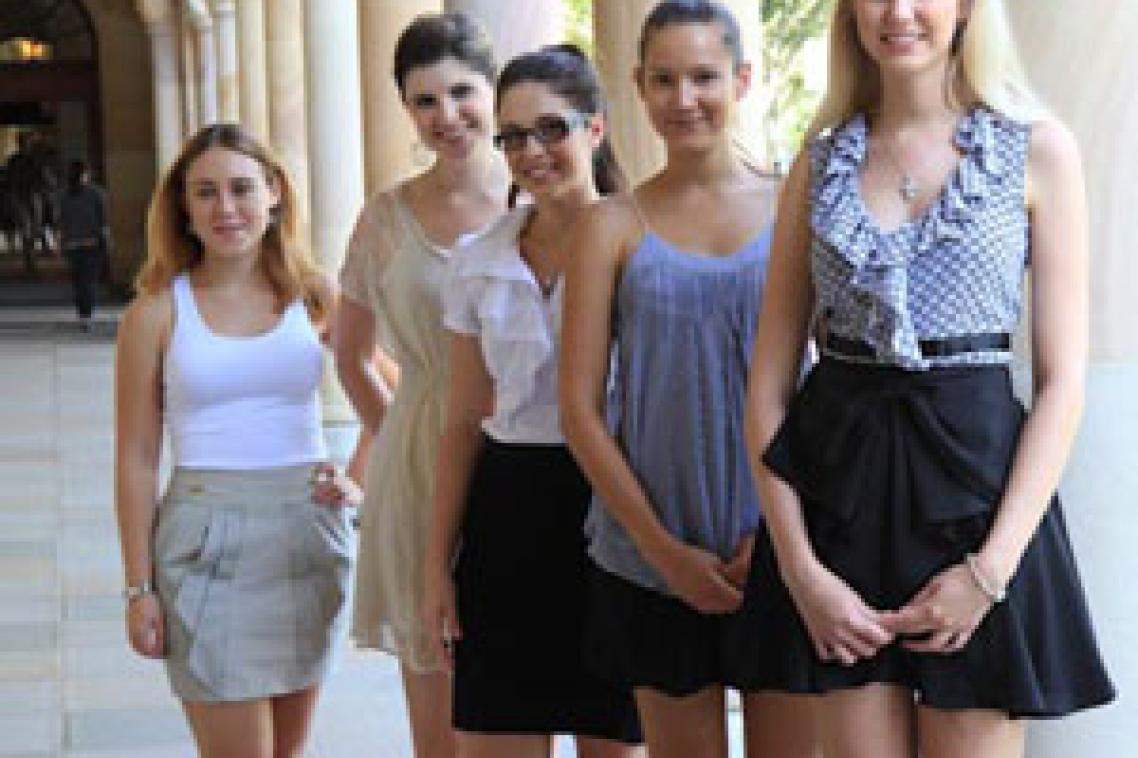 From L-R: Alexandra Wolhuter; Anna Charles; Brooke Thompson; Catherine Drummond and Lindsay Collins