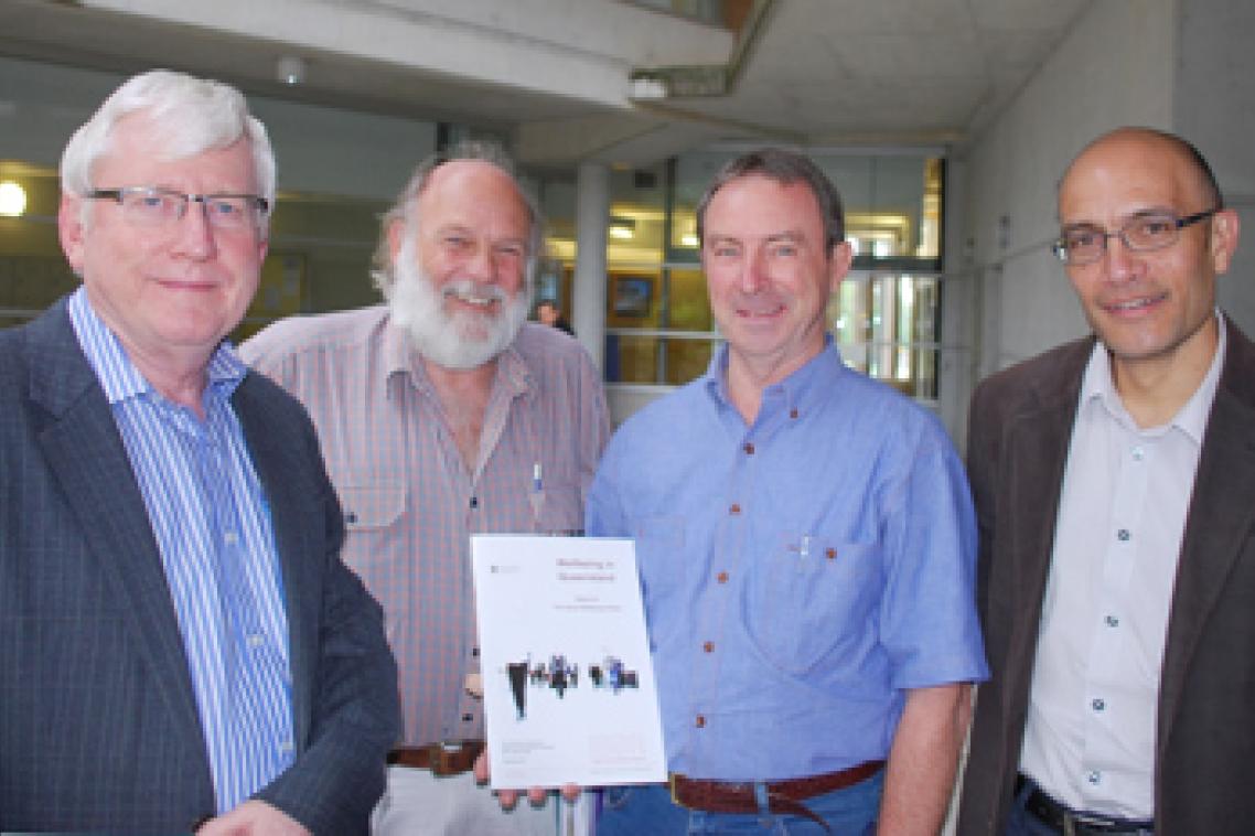 Project chief investigators (left to right) Professor Boreham, A/Professor Geoff Dow, A/Professor Warren Lafffan and Professor Mark Western