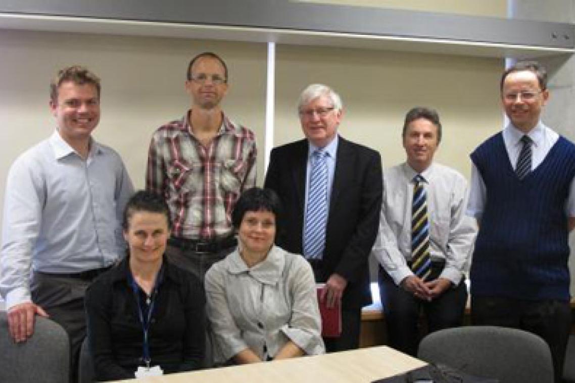 Inaugural Project Reference Group meeting (left to right), Dr Tim Lucas (DEEDI), Ms Maureen O'Connor (Qld Health), Dr Adrian Cherney (Chief Investigator), Ms Sharon Bailey (Qld Premier's Dept), Prof Paul Boreham (Chief Investigator), Prof Brian Head (Chief Investigator) and Dr John Dungan (DET).