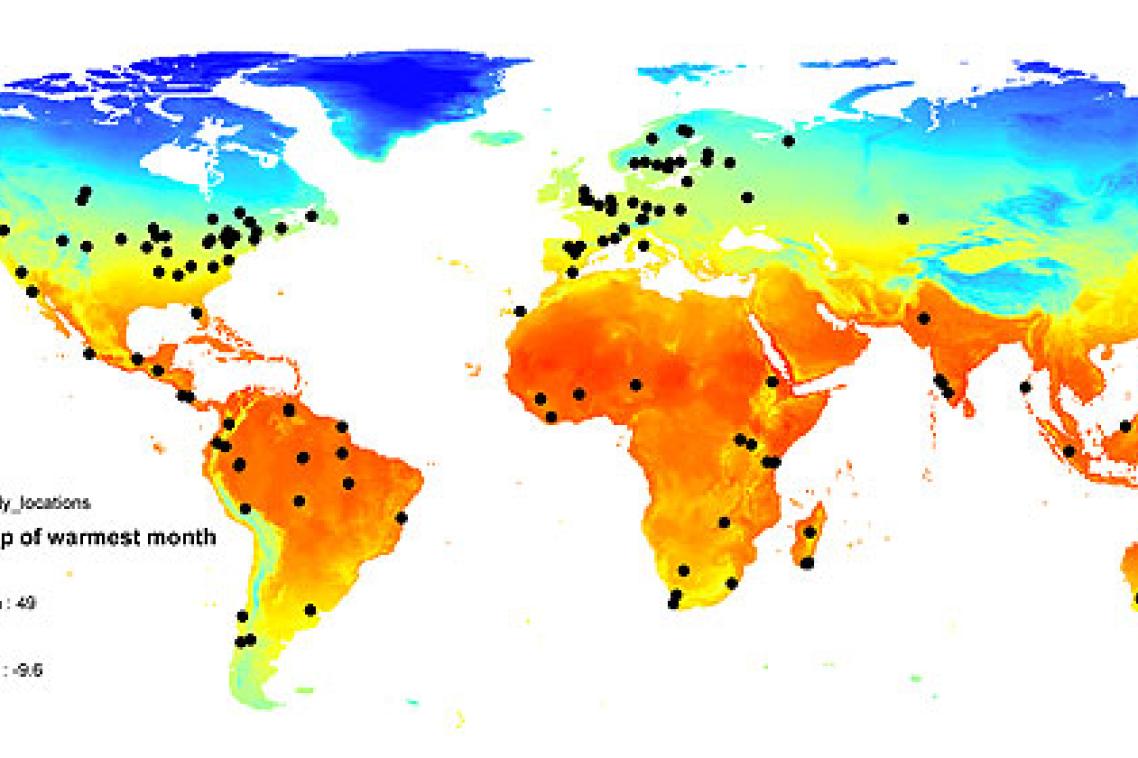 The magnitude of habitat loss/fragmentation effects were greatest in regions
with high maximum temperatures