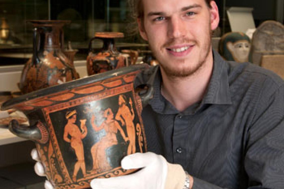 Manager James Donaldson in the new “atmospheric” and accessible RD Milns Antiquities Museum.