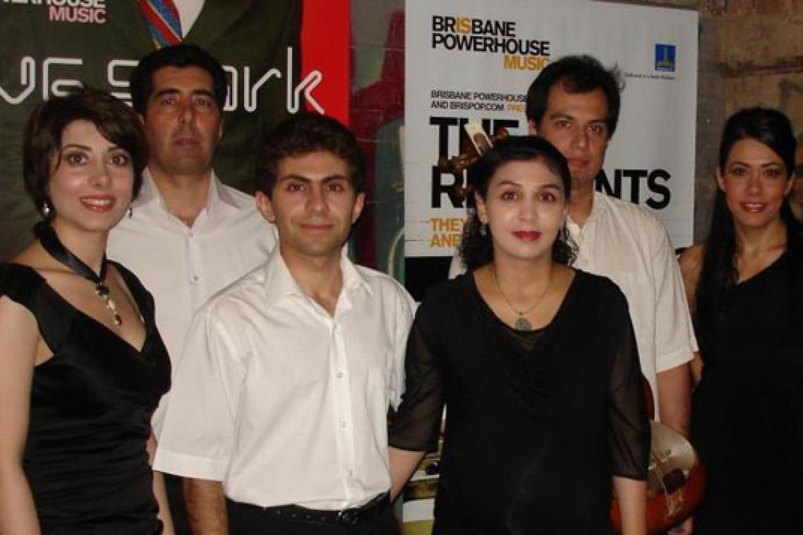The Hezar Ava ensemble, from left: Pegah Varamini (ensemble leader, piano and vocal), Omid Rahimi (vocal and tonbak), Mostafa Odabaee (santour), Maryam Odabaee (tar), Barbod Valadi (alto tar) and Homeira Aryanpad (daf and back vocal).