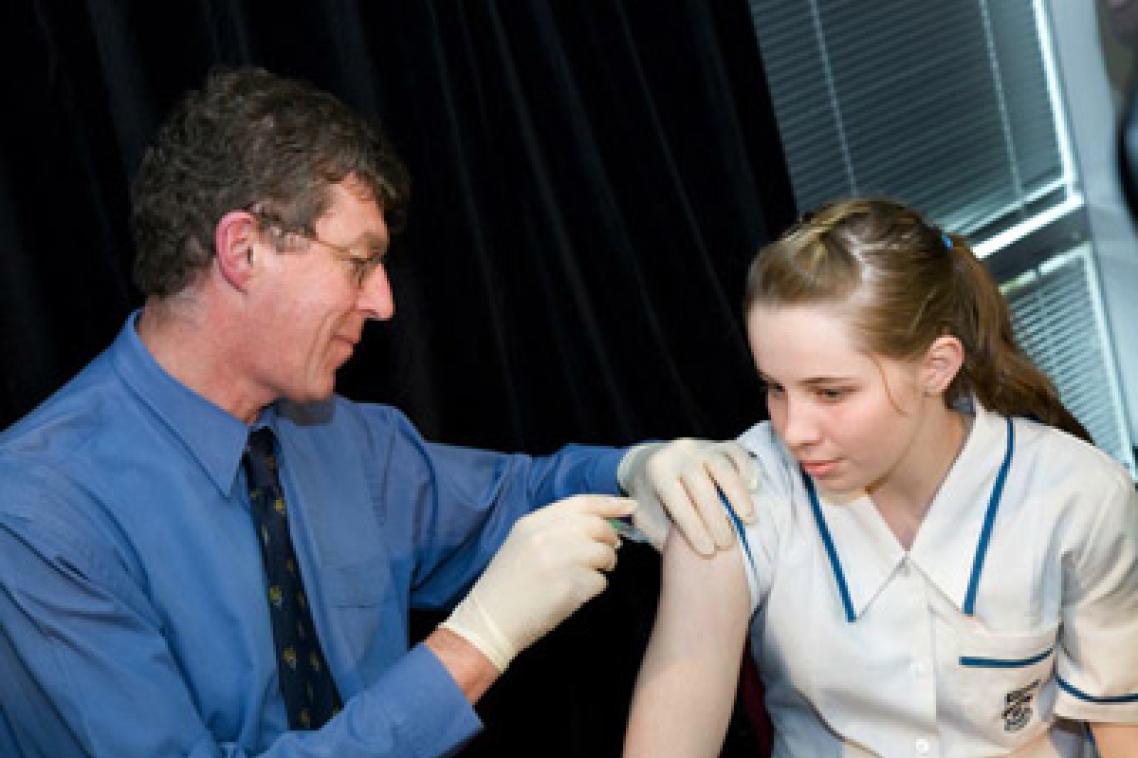 Professor Ian Frazer with the Gardasil vaccine.