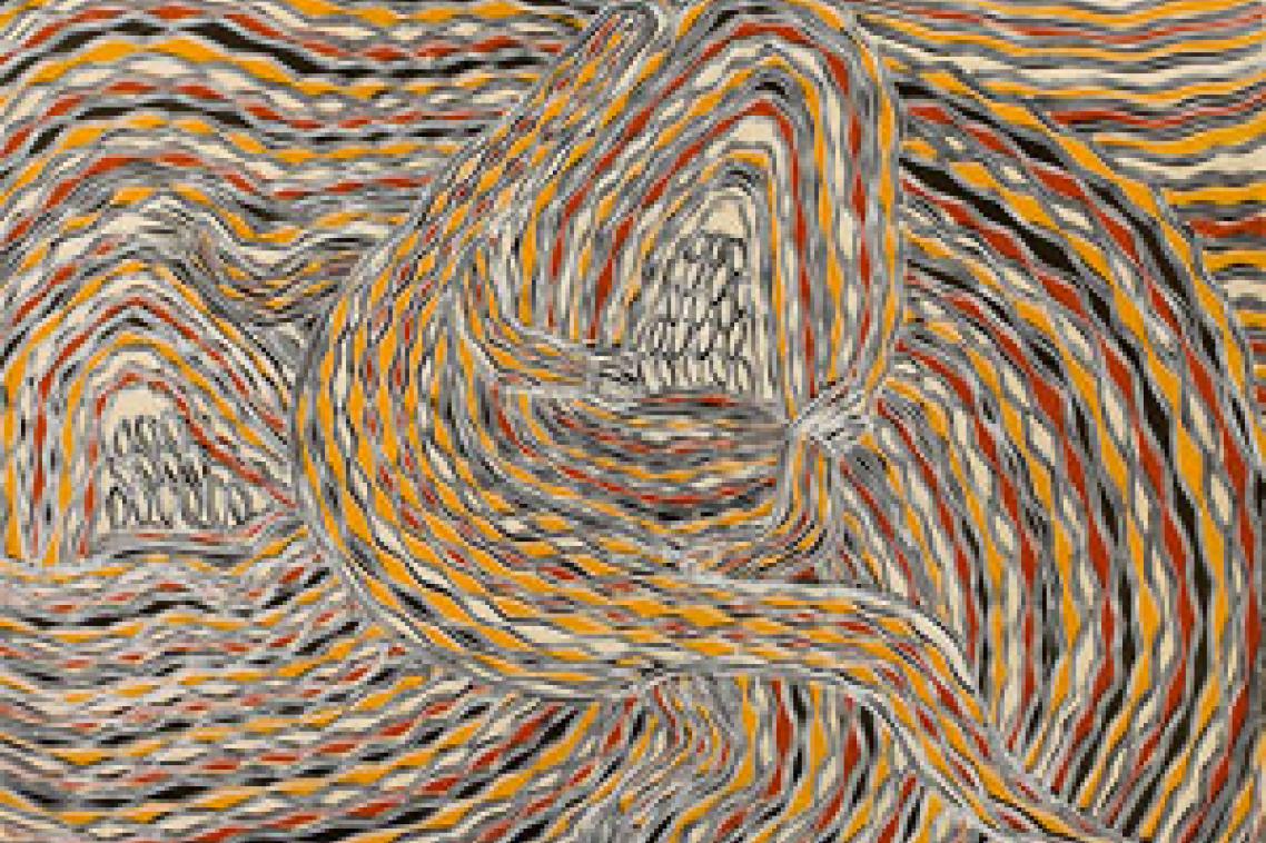 Djambawa Marawili ‘Garrangali’ 2010, etching and screenprint, courtesy of the artist and Nomad Art, Darwin