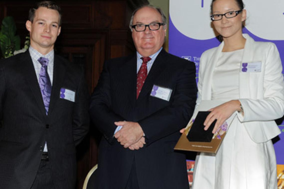 University of Queensland Law Society (UQLS) President Chad Hardy, The Hon Justice Patrick Keane and Catherine Drummond, winner of the UQLS Medal for the Most Outstanding Graduate of the Year.