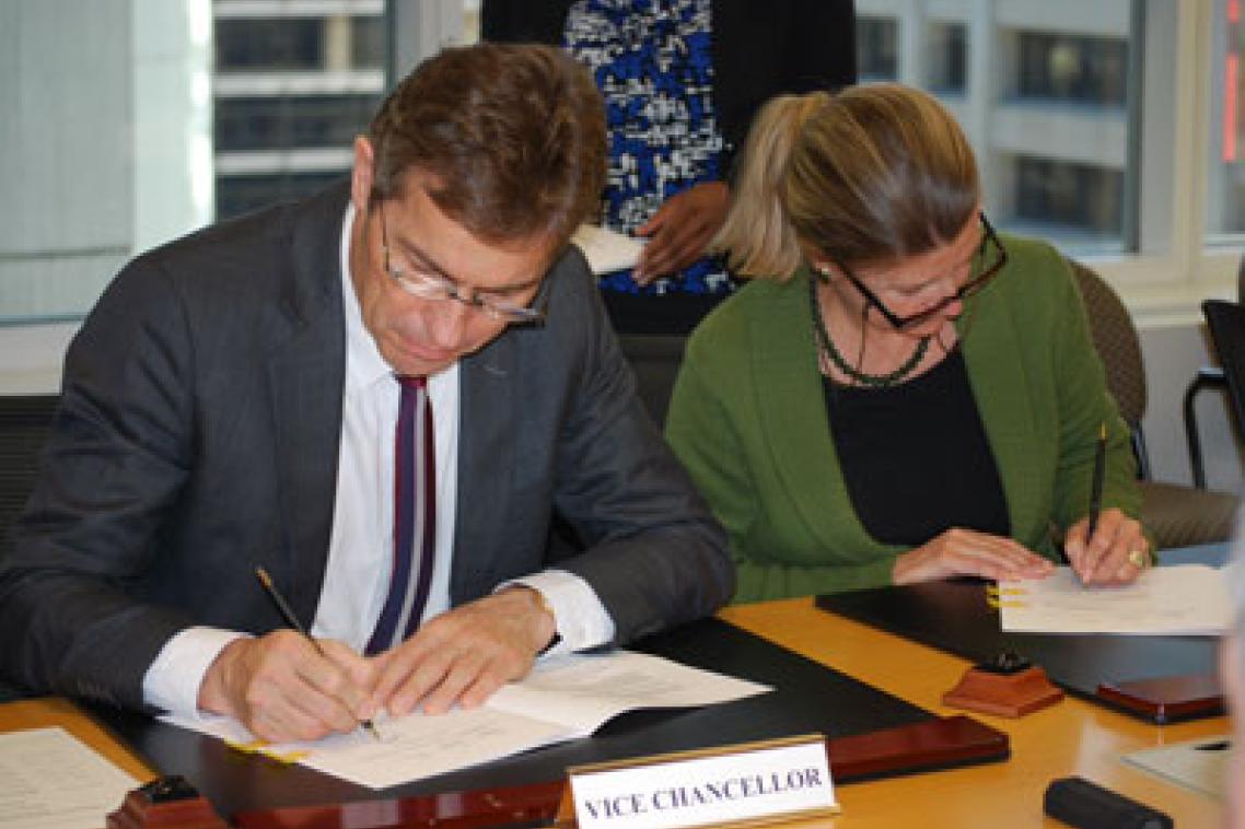 The agreement was signed by UQ President and Vice-Chancellor, Professor Peter Høj, and World Bank Director of Operations, Dr Ethel Sennhauser.