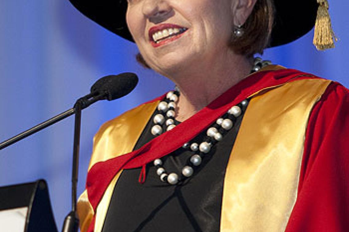 The Queensland Premier, Dr Anna Bligh, speaking at the graduation ceremony on Wednesday night