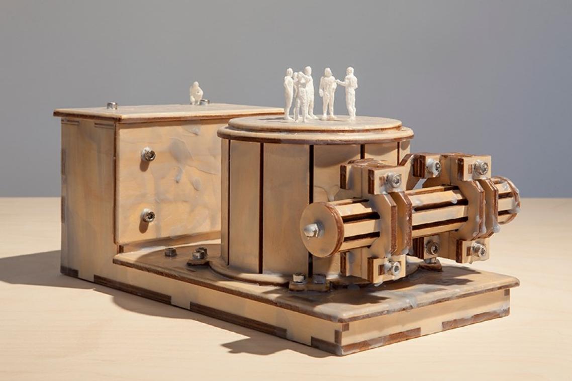 Peter Hennessey ‘The explanation (Cockpit voice recorder)’ 2014 plywood, ABS plastic and wax 17 x 34 x 20 cm Collection of the artist. Reproduced courtesy of the artist, Tolarno Galleries, Melbourne, and GAGPROJECTS/Greenaway Art Gallery, Adelaide. Photo: Andrew Curtis