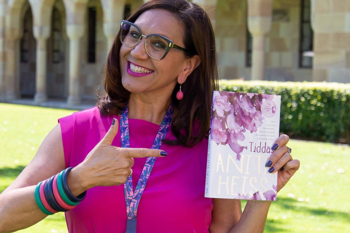 Professor Heiss says the jacaranda motif makes the lanyards perfect for the UQ community