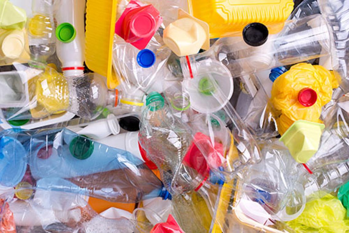 Empty plastic bottles piled together
