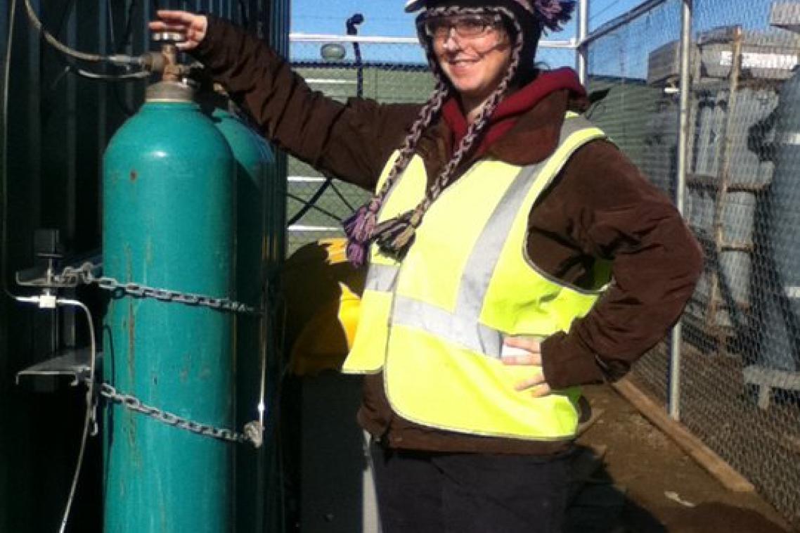 Dr Julie Pearce at a field test site in Victoria.