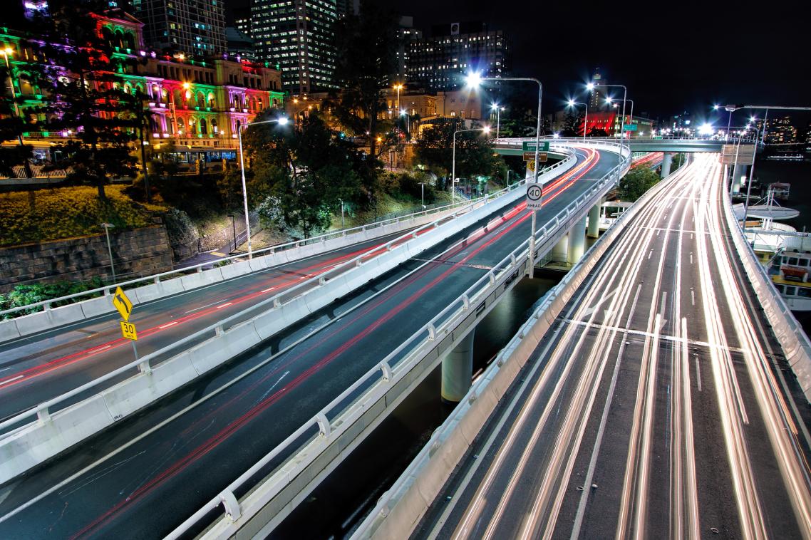 Traffic on Brisbane's Riverside Expressway