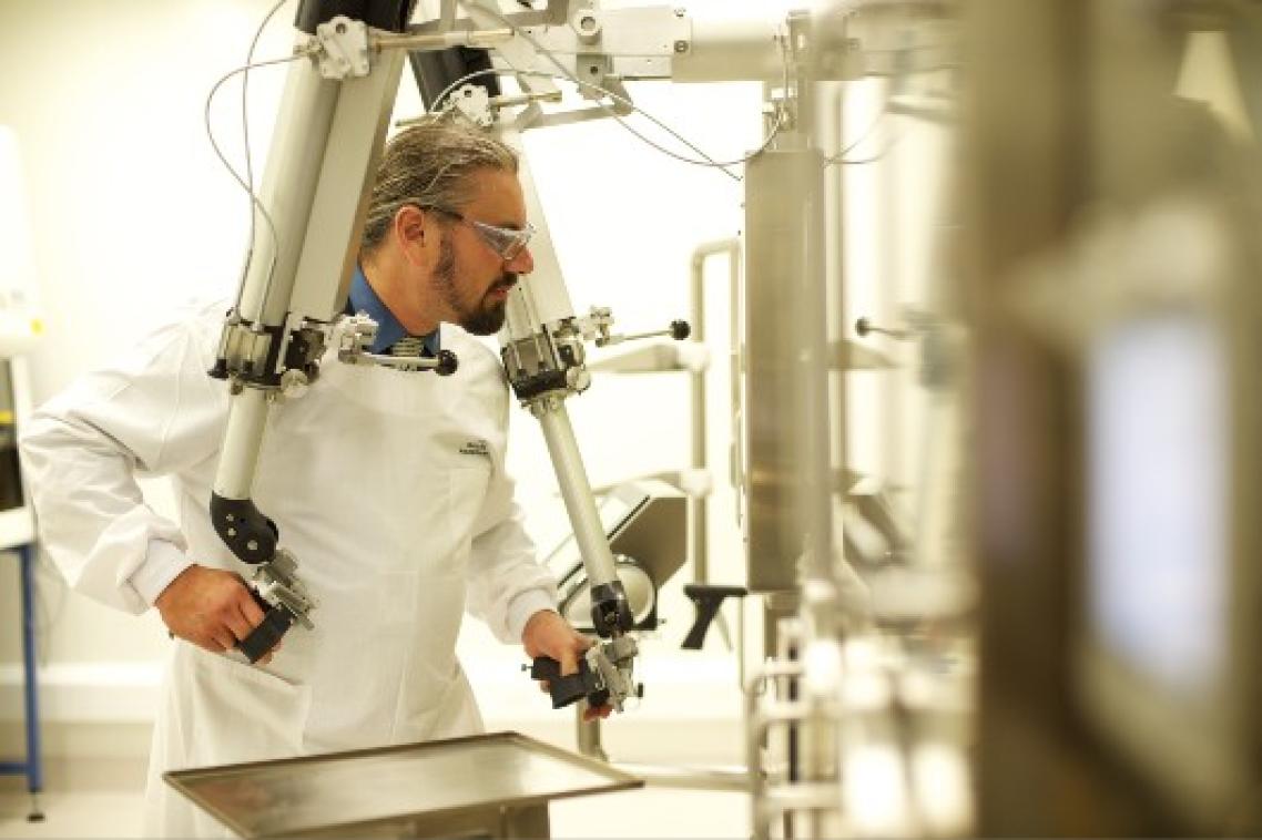 Research Radiochemist, Damion Stimson, working in the Centre for Advanced Imaging Radiochemistry Facility, The University of Queensland.