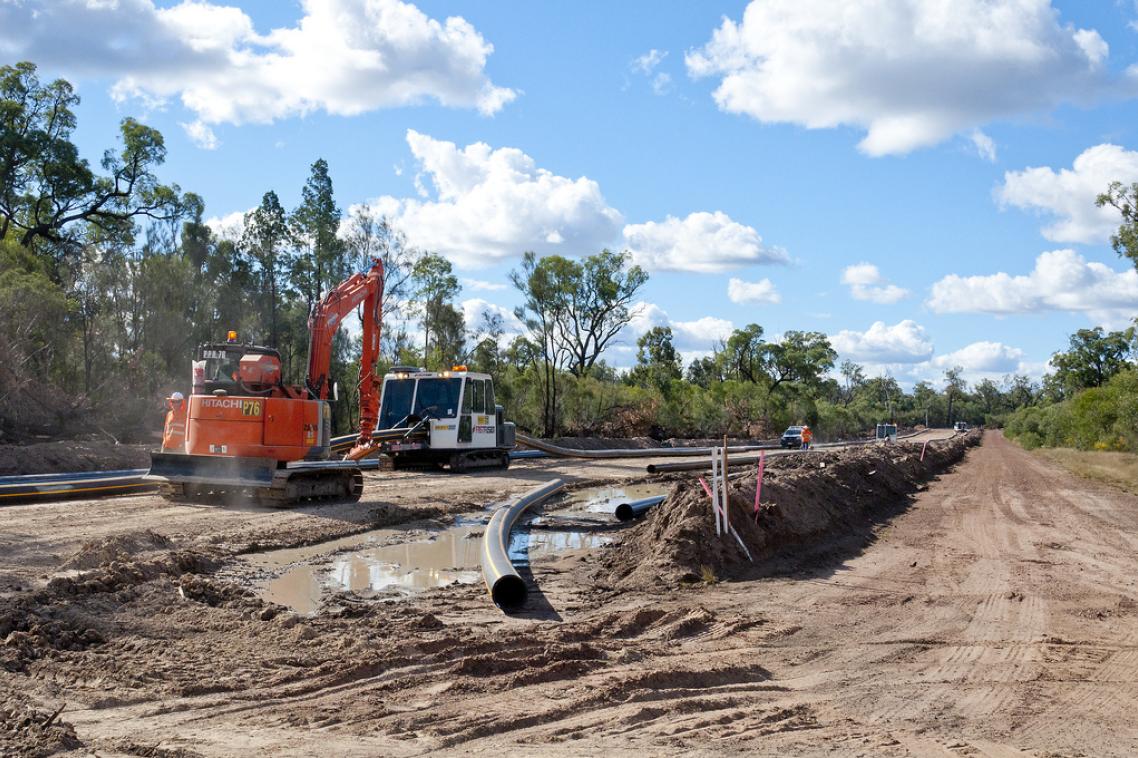 Land being cleared for a coal seam gas line. Flickr