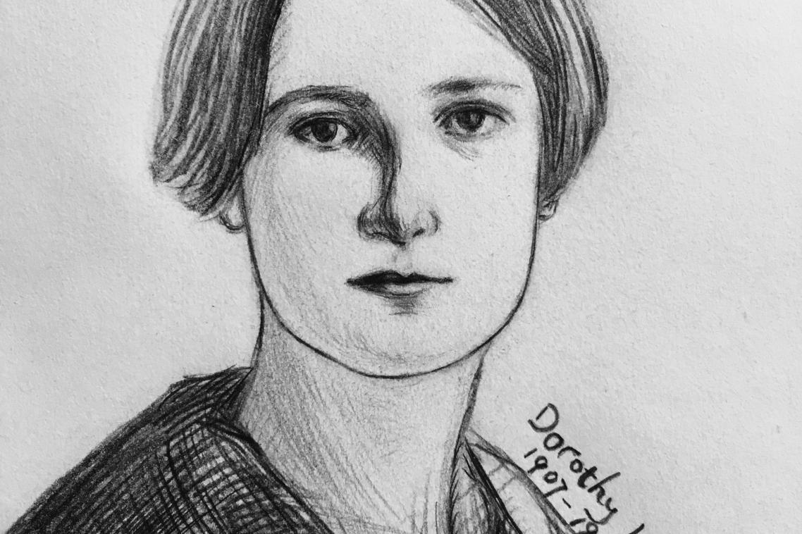 A portrait of Professor Dorothy Hill by Jiani Sheng, Bachelor of Science (Honours) student with UQ’s School of Earth and Environmental Sciences.